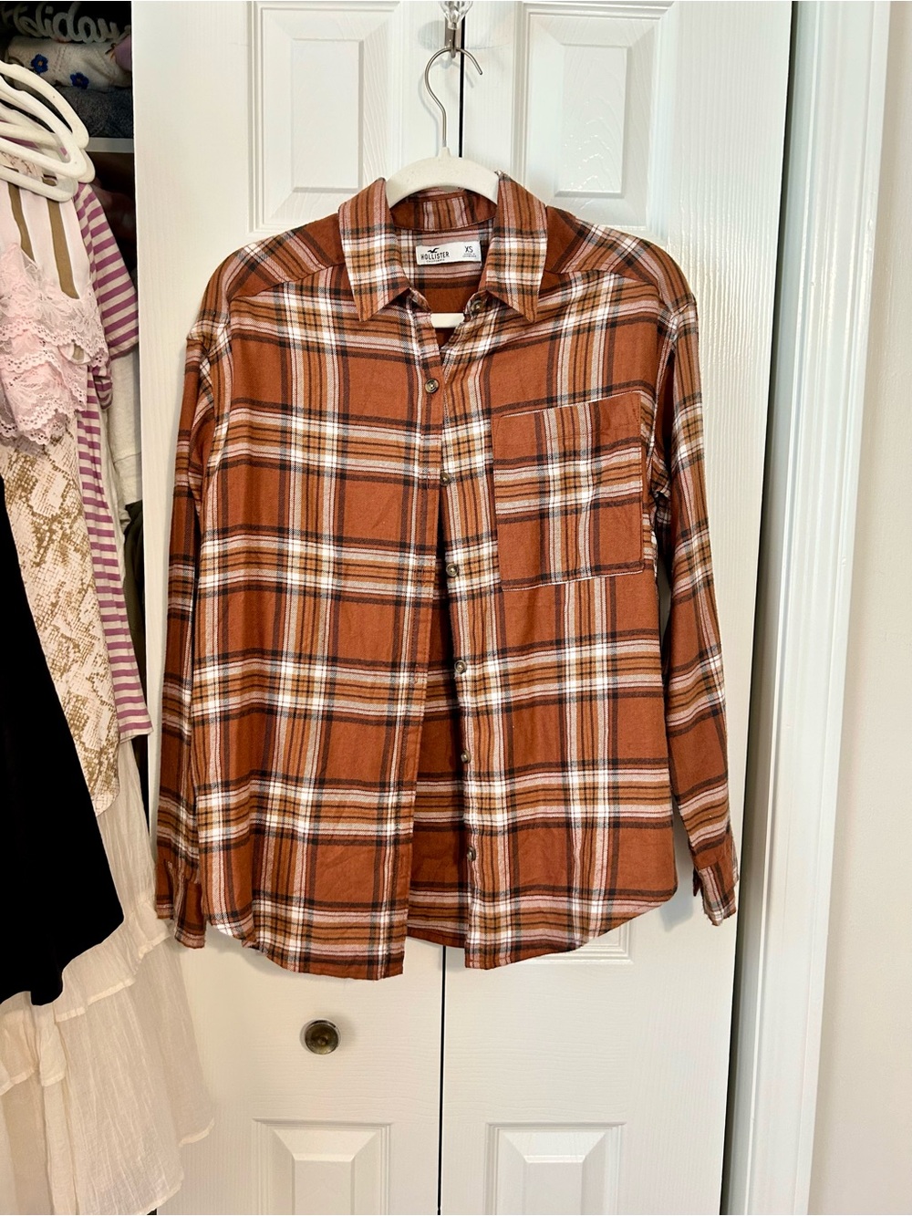 Hollister Rust Plaid Button-Down Shirt